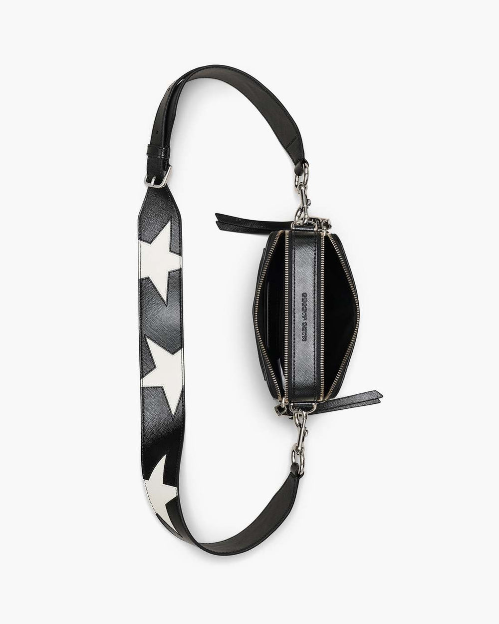 Marc Jacobs Sale - The Star Patchwork Leather Snapshot Black/White