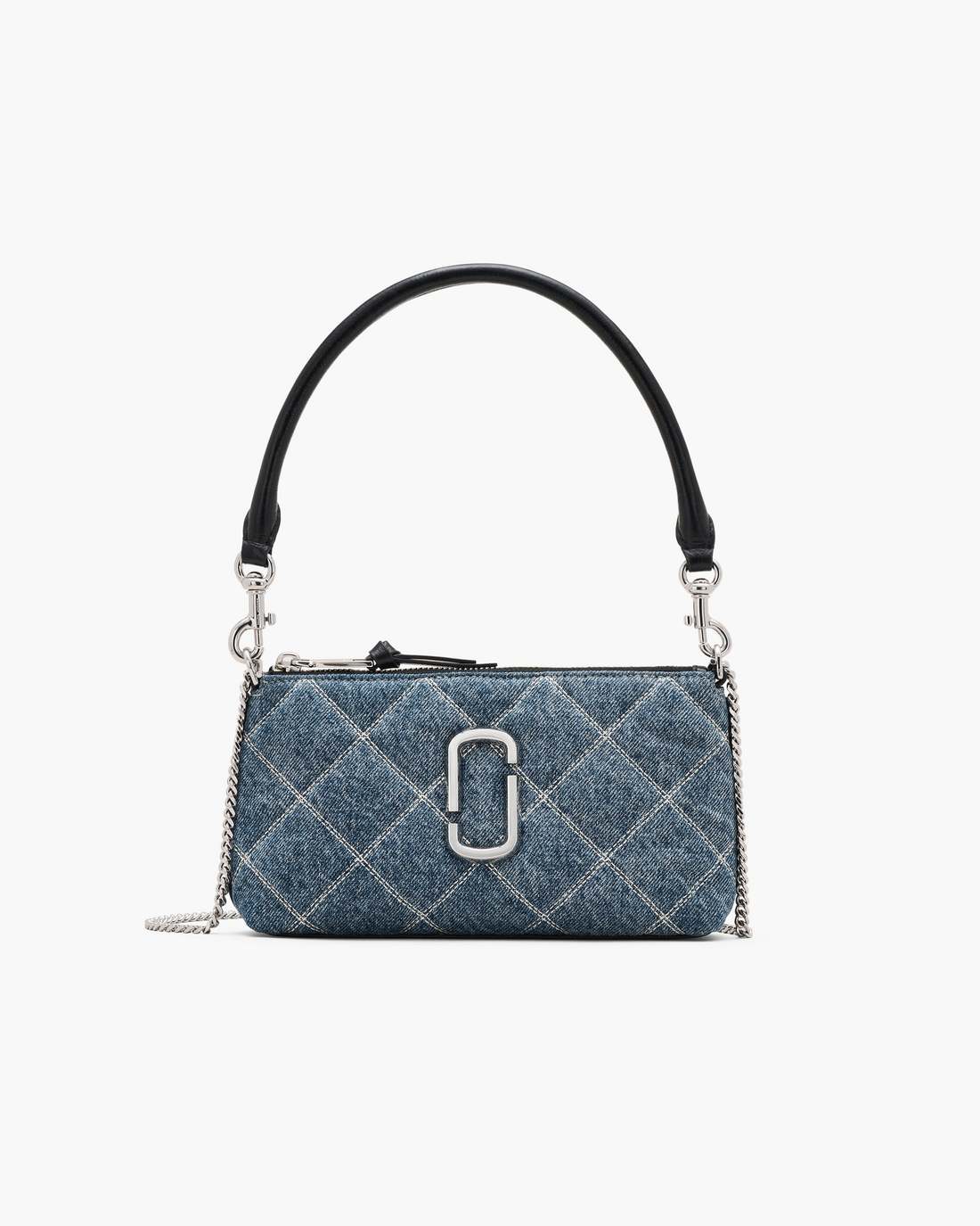 Marc Jacobs Discount - The Quilted Denim Snapshot Convertible Shoulder Bag Light Wash Indigo