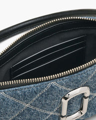 Marc Jacobs Discount - The Quilted Denim Snapshot Convertible Shoulder Bag Light Wash Indigo