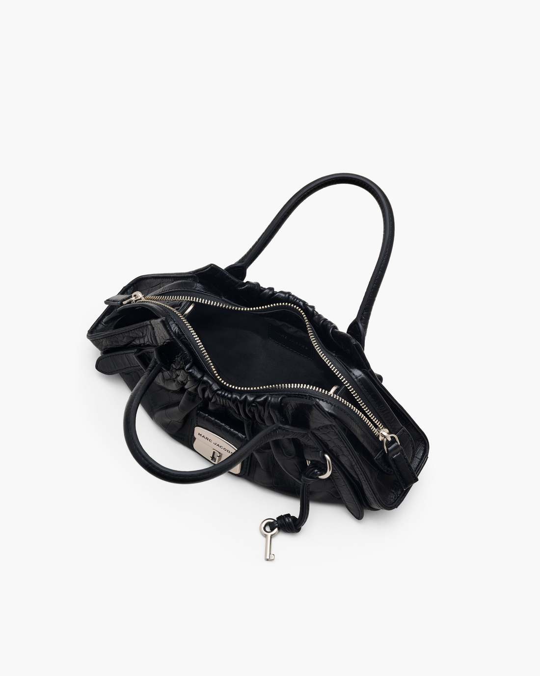 Marc Jacobs Discount - The Croc Cristina Small Satchel Black