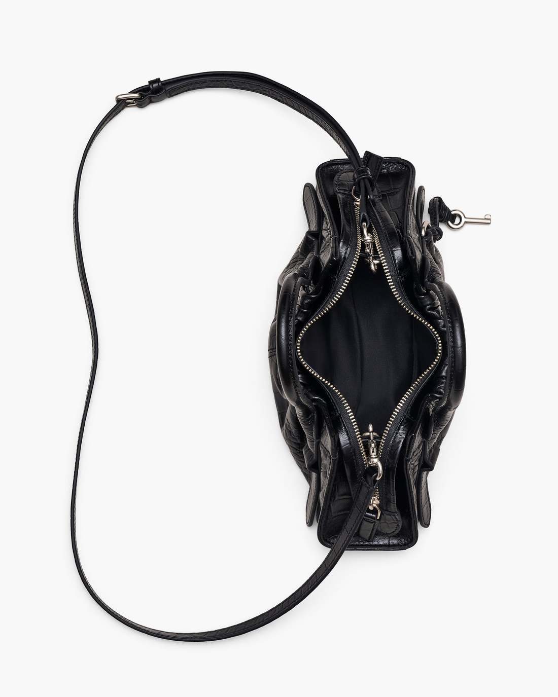 Marc Jacobs Discount - The Croc Cristina Small Satchel Black