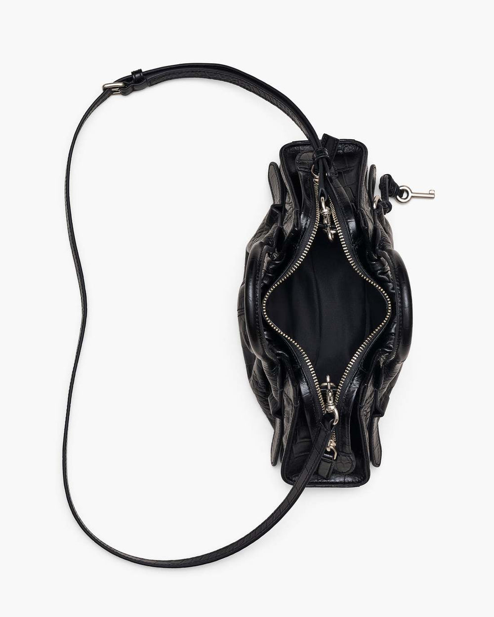 Marc Jacobs Discount - The Croc Cristina Small Satchel Black