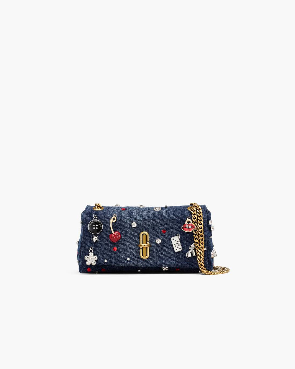 Marc Jacobs For Sale - The Trinket Charm Denim Dual Chain Mini Bag Medium Wash Multi