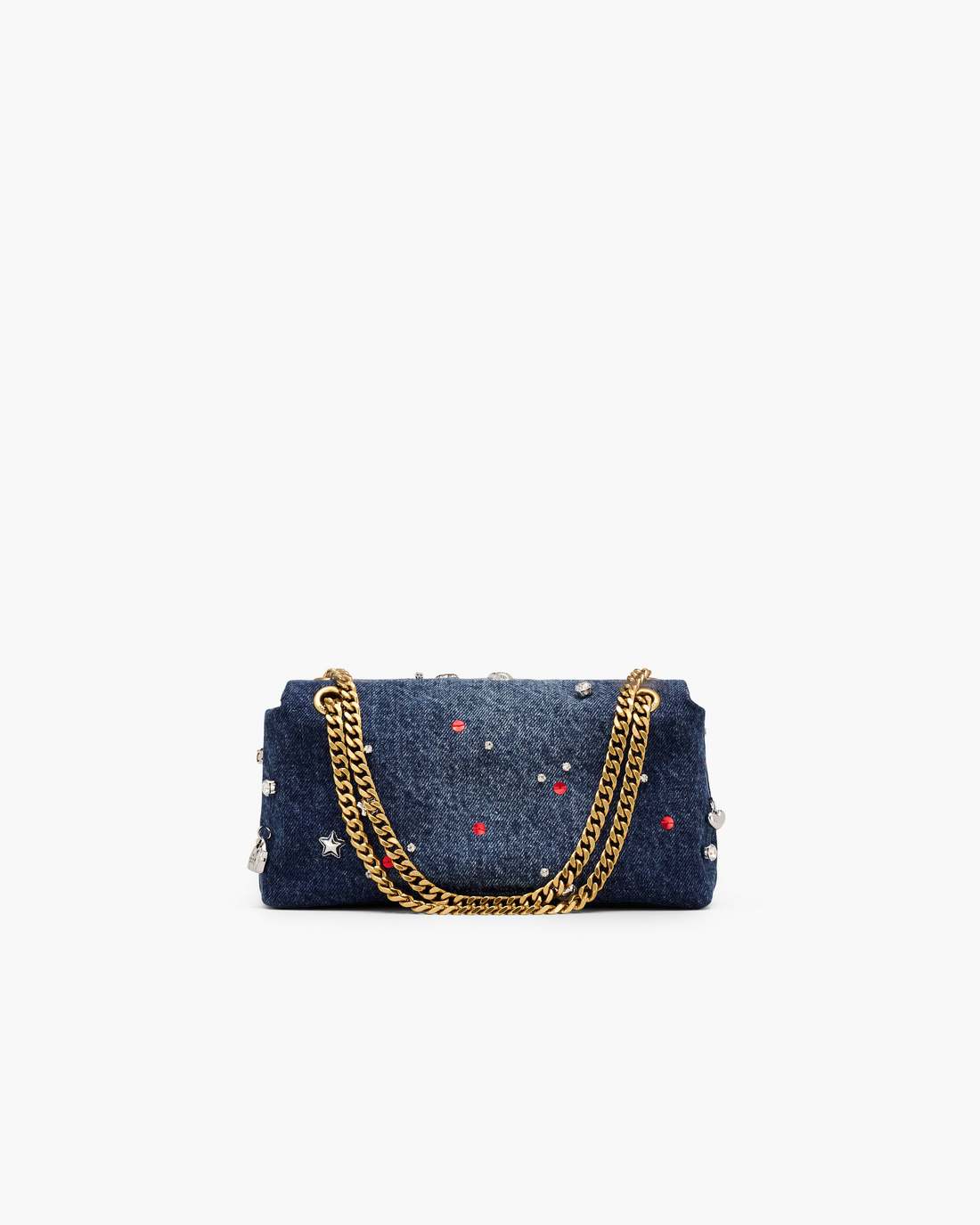 Marc Jacobs For Sale - The Trinket Charm Denim Dual Chain Mini Bag Medium Wash Multi