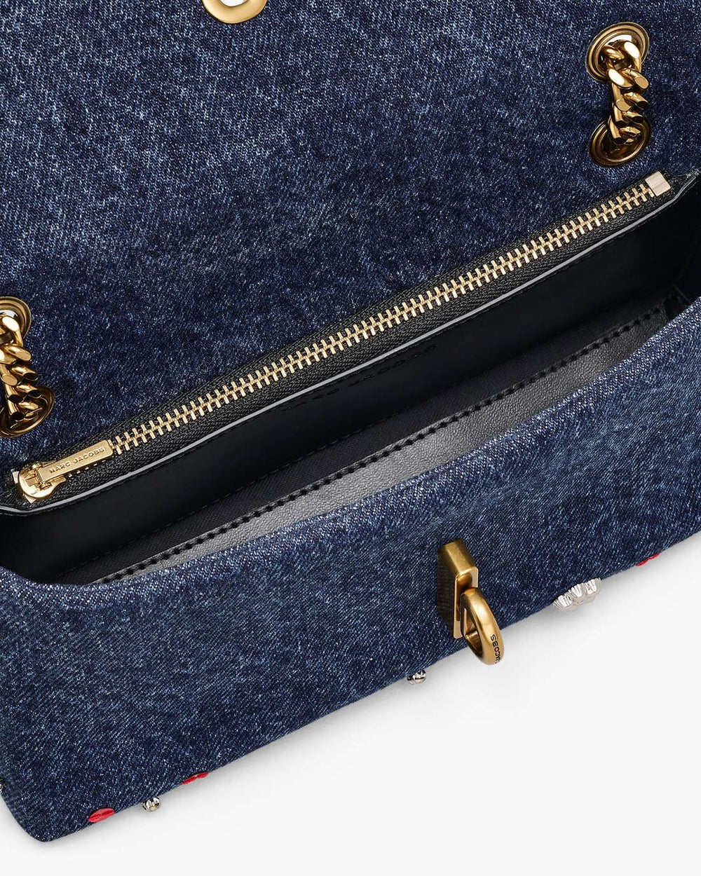 Marc Jacobs For Sale - The Trinket Charm Denim Dual Chain Mini Bag Medium Wash Multi