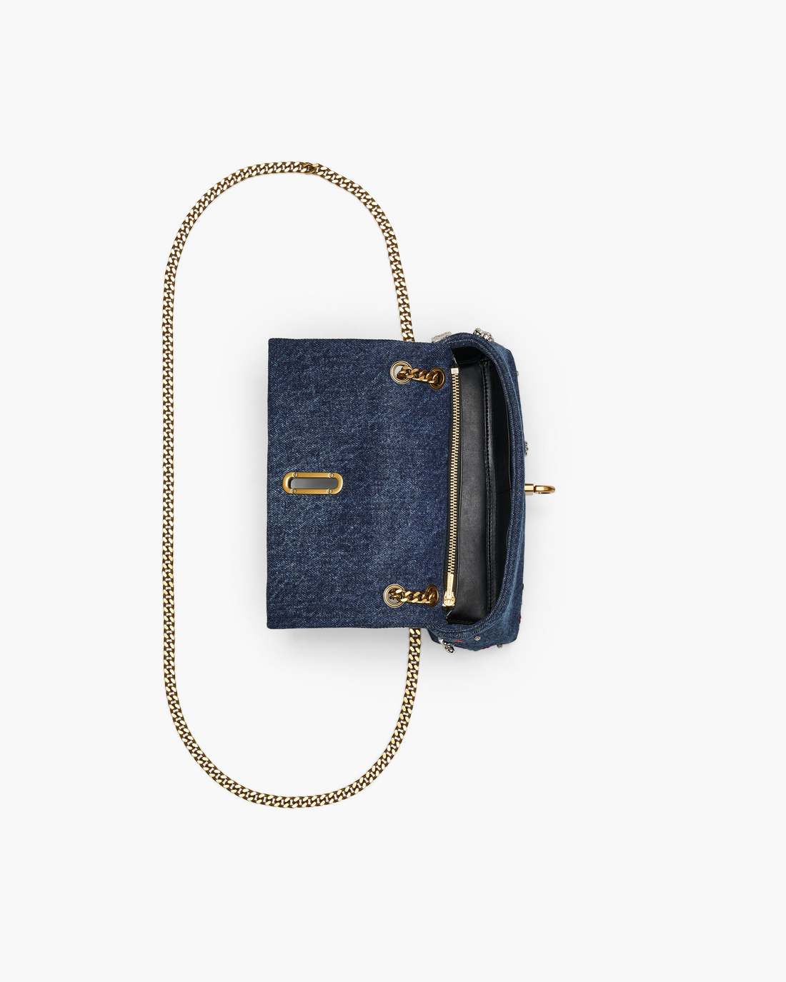 Marc Jacobs For Sale - The Trinket Charm Denim Dual Chain Mini Bag Medium Wash Multi