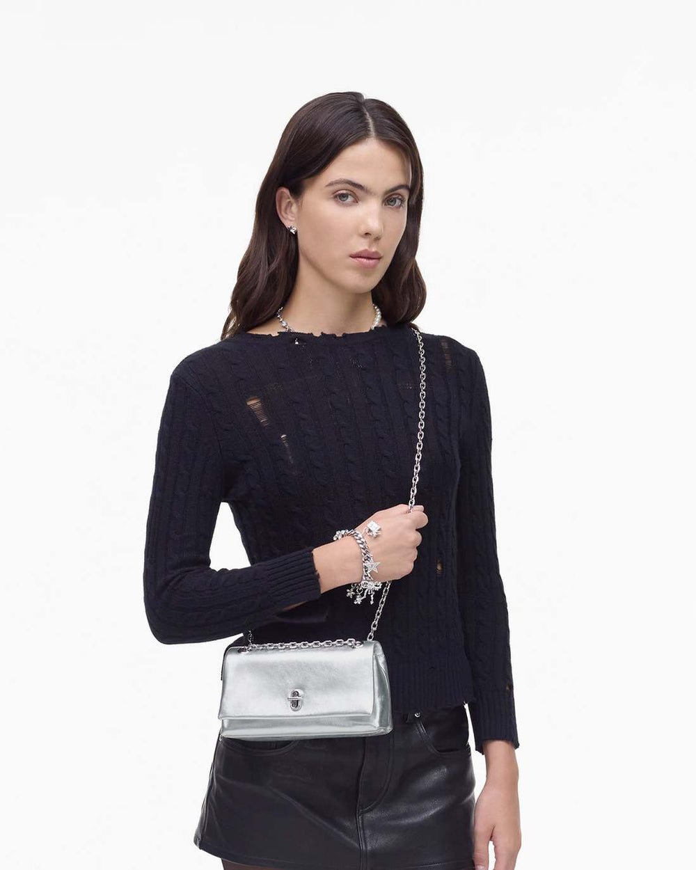 Marc Jacobs For Sale - The Metallic Dual Chain Mini Bag Silver