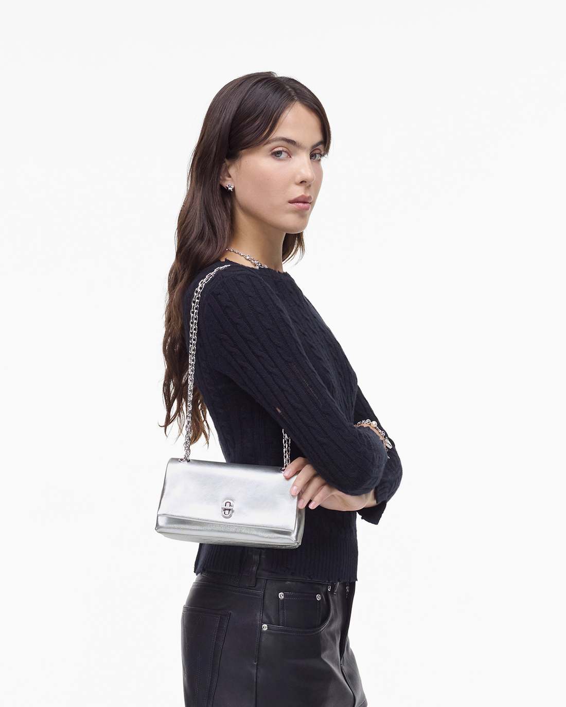 Marc Jacobs For Sale - The Metallic Dual Chain Mini Bag Silver
