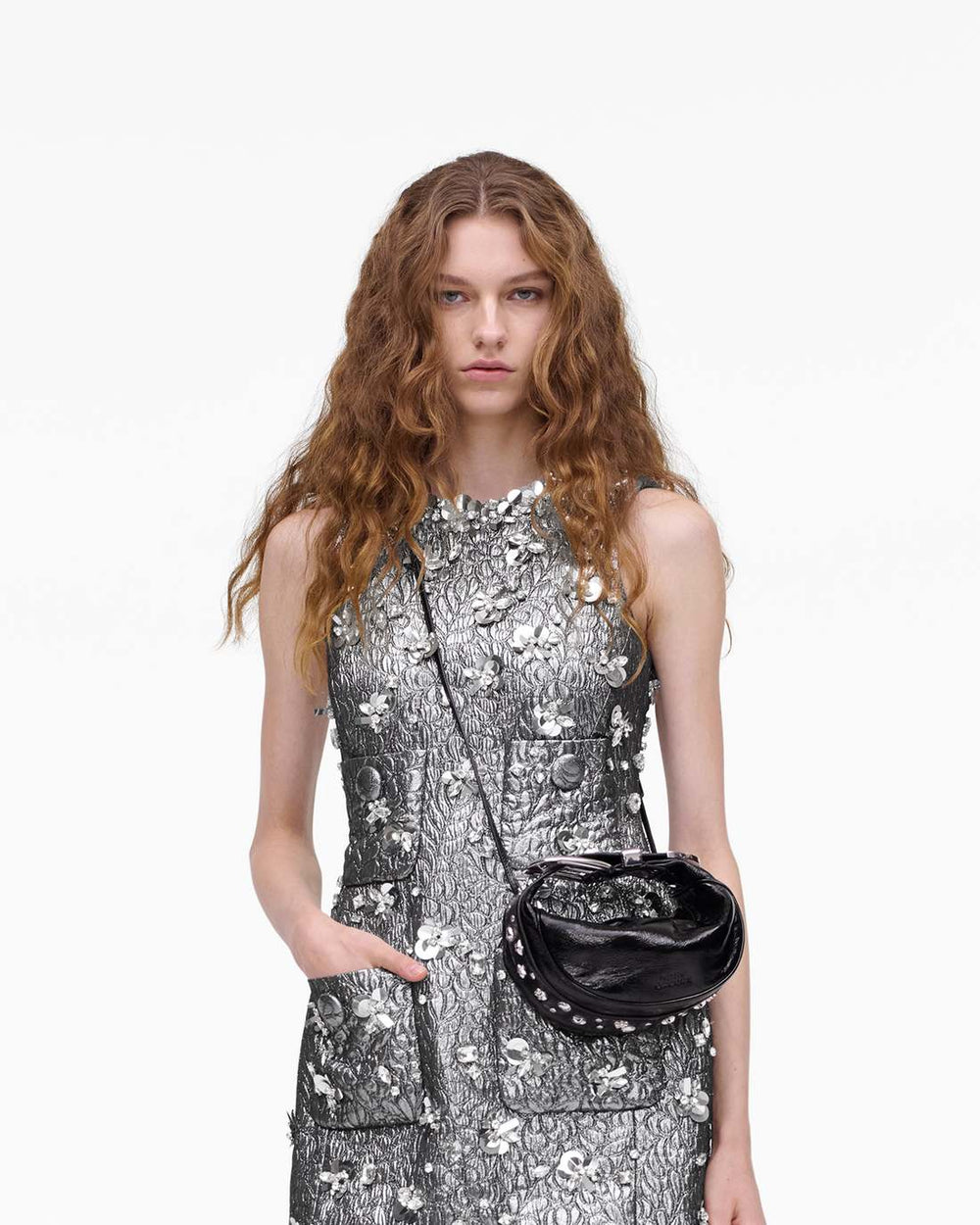 Marc Jacobs Discount - The Crinkle Patent Party Bag Black