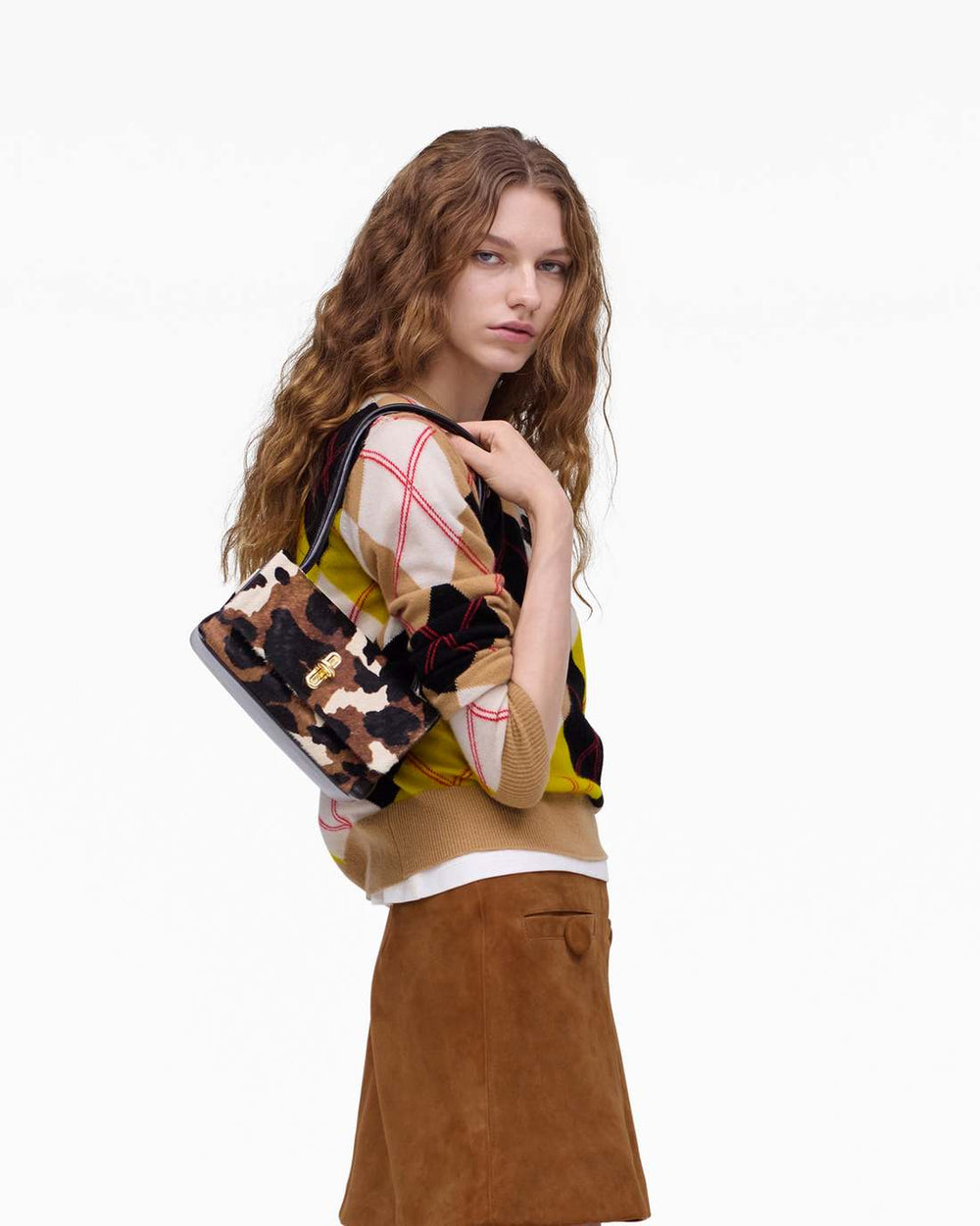 Marc Jacobs For Sale - The Cow Haircalf Mini Dual Shoulder Bag Mocha Multi