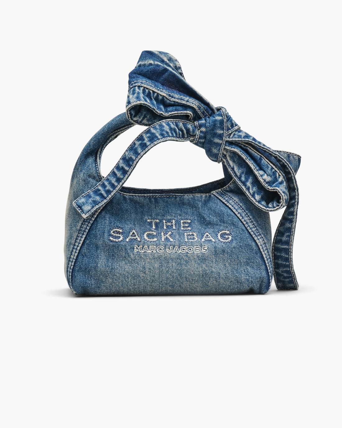 Marc Jacobs For Sale - The Bow Denim Mini Sack Bag Medium Wash Indigo