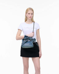 Marc Jacobs For Sale - The Bow Denim Mini Sack Bag Medium Wash Indigo