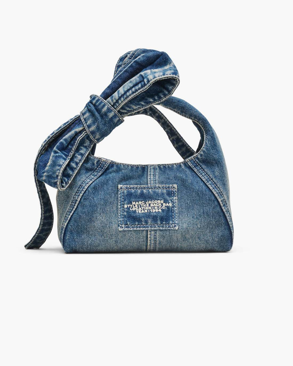 Marc Jacobs For Sale - The Bow Denim Mini Sack Bag Medium Wash Indigo