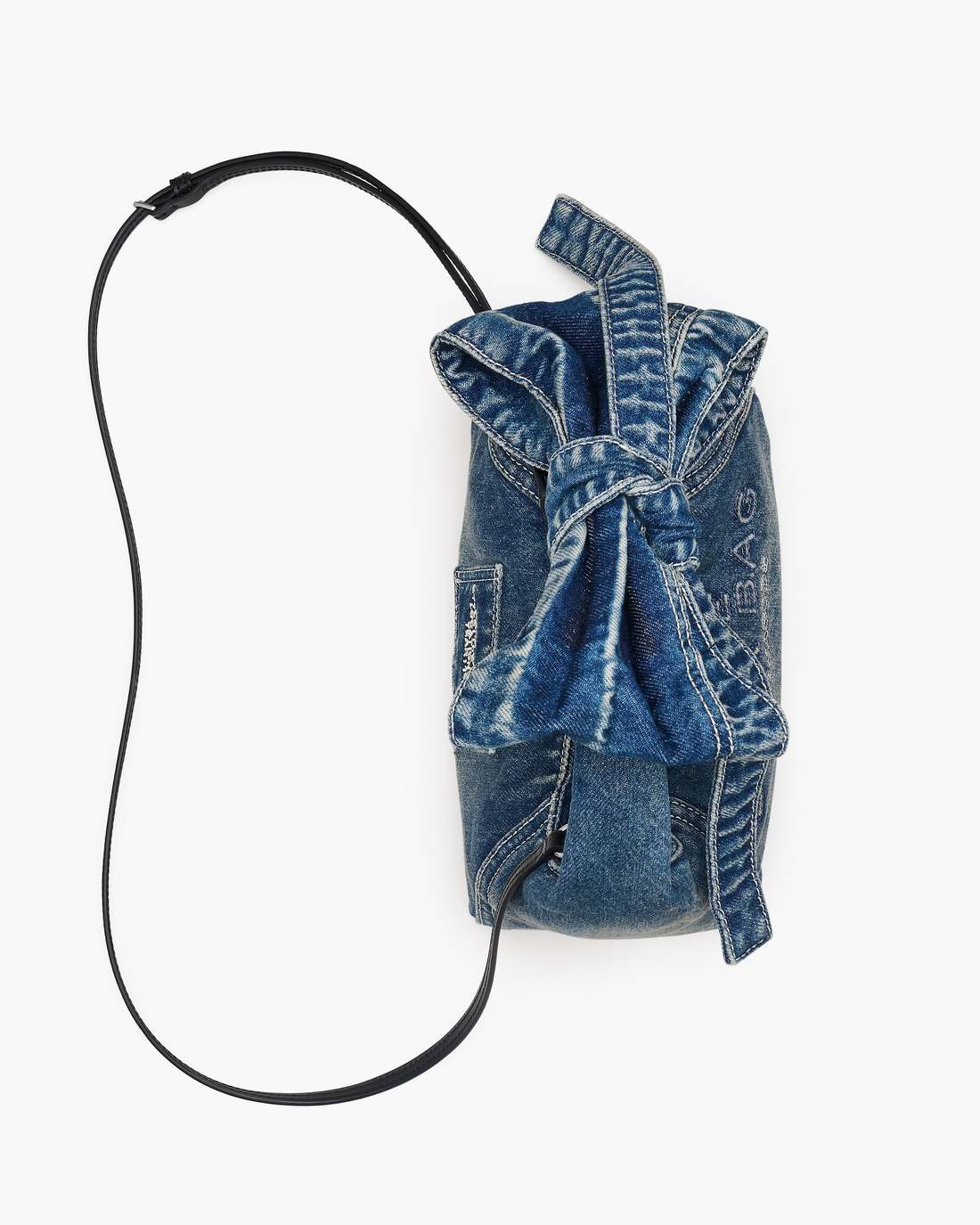 Marc Jacobs For Sale - The Bow Denim Mini Sack Bag Medium Wash Indigo