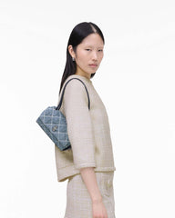 Marc Jacobs Online - The Quilted Denim Mini Dual Shoulder Bag Light Wash Indigo