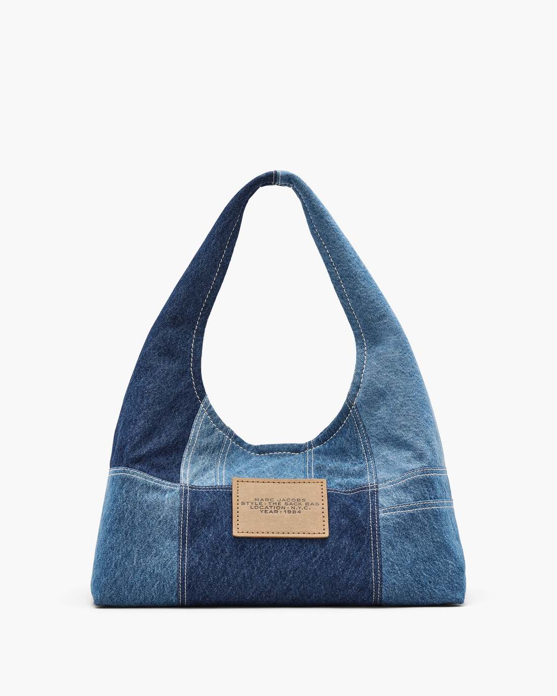 Marc Jacobs New - The Patchwork Denim Sack Bag Blue Denim