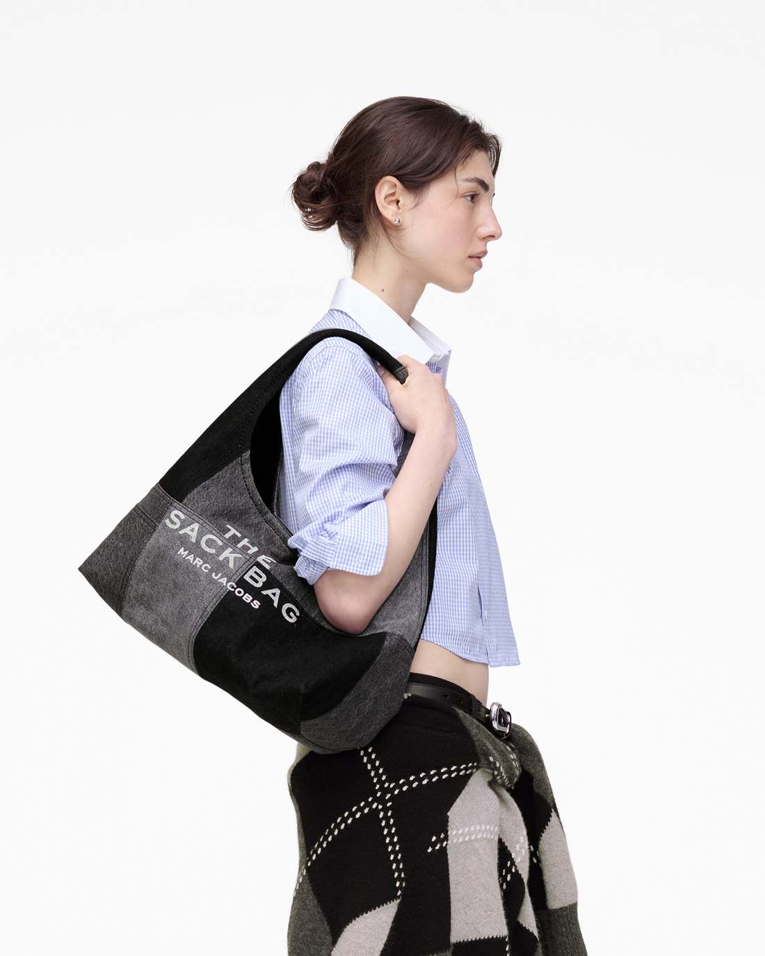 Marc Jacobs Online - The Patchwork Denim Sack Bag Black Denim