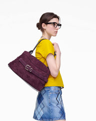 Marc Jacobs Sale - The Suede Dakota Satchel Dark Plum