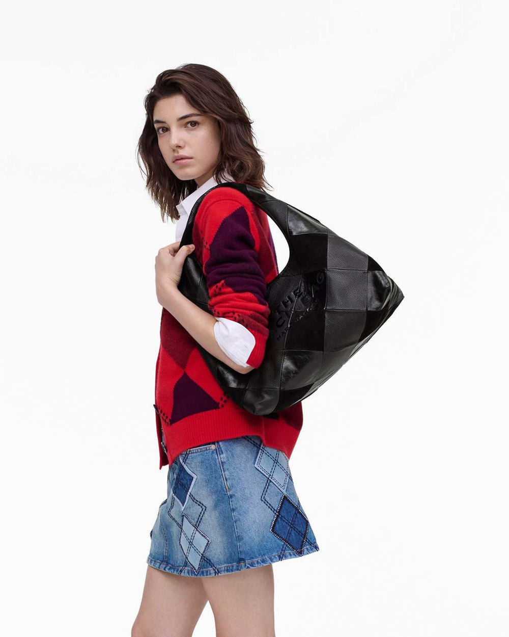 Marc Jacobs US - The Suede Patchwork Sack Bag Black Multi