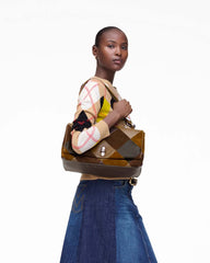 Marc Jacobs Discount - The Suede Patchwork Large Dual Bag Brown Multi
