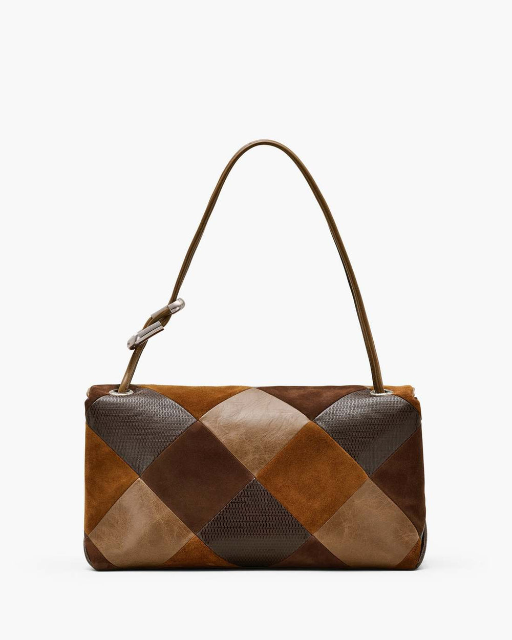 Marc Jacobs Discount - The Suede Patchwork Large Dual Bag Brown Multi