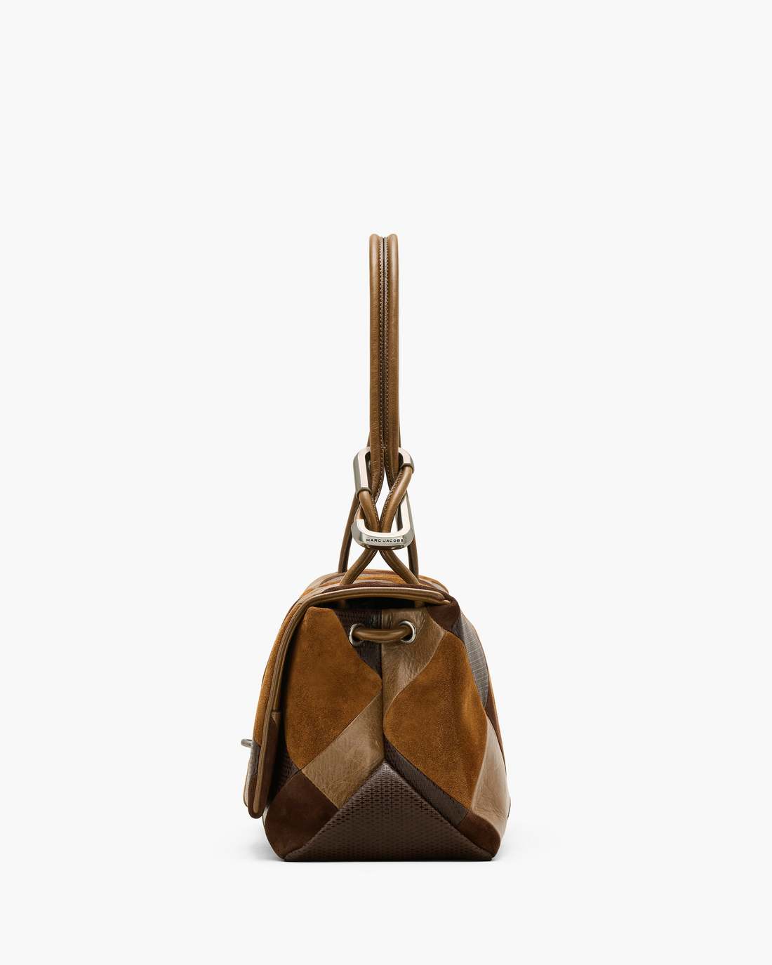 Marc Jacobs Discount - The Suede Patchwork Large Dual Bag Brown Multi