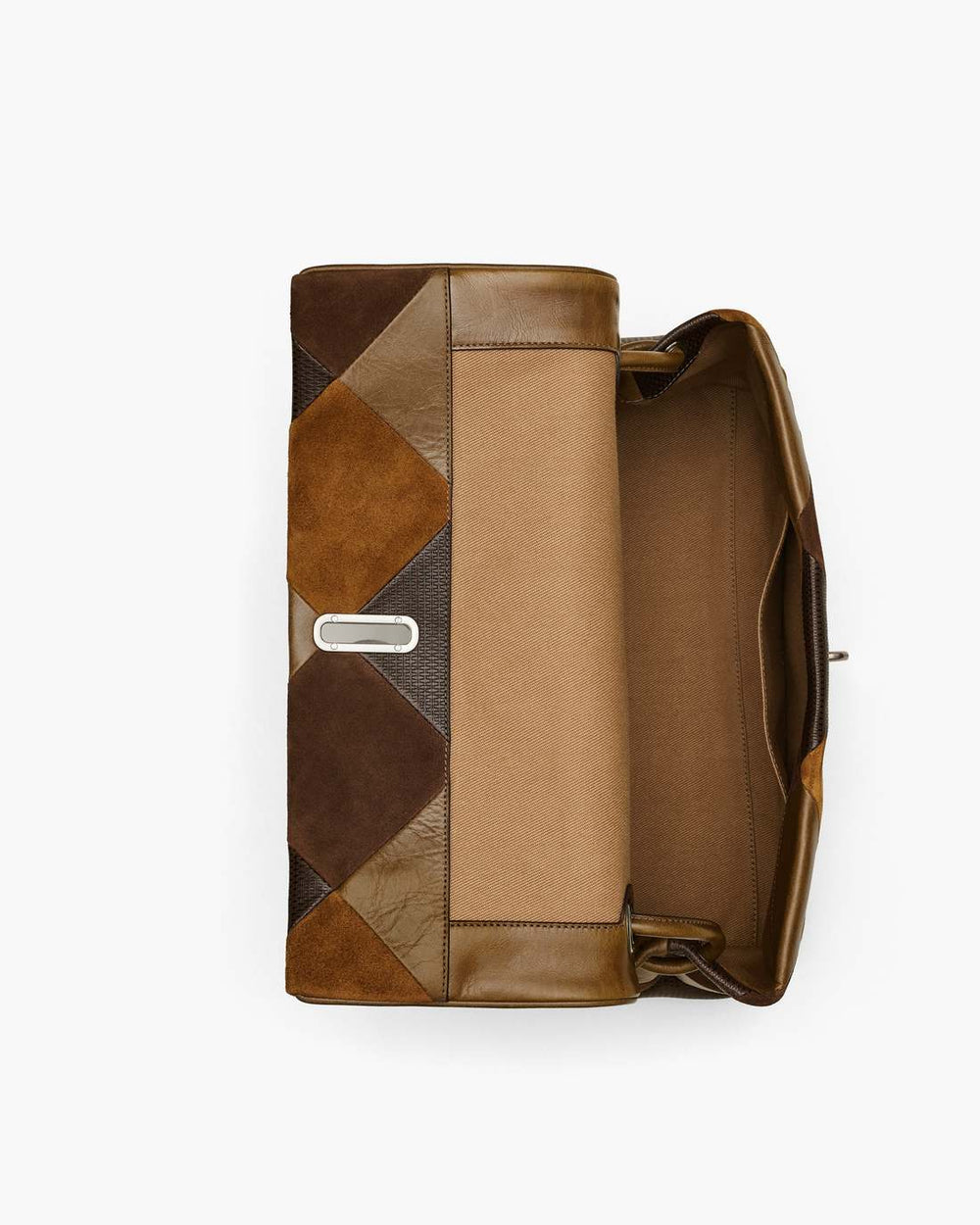 Marc Jacobs Discount - The Suede Patchwork Large Dual Bag Brown Multi