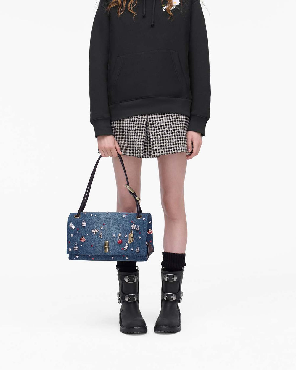 Marc Jacobs Online - The Trinket Charm Denim Large Dual Bag Medium Wash Multi