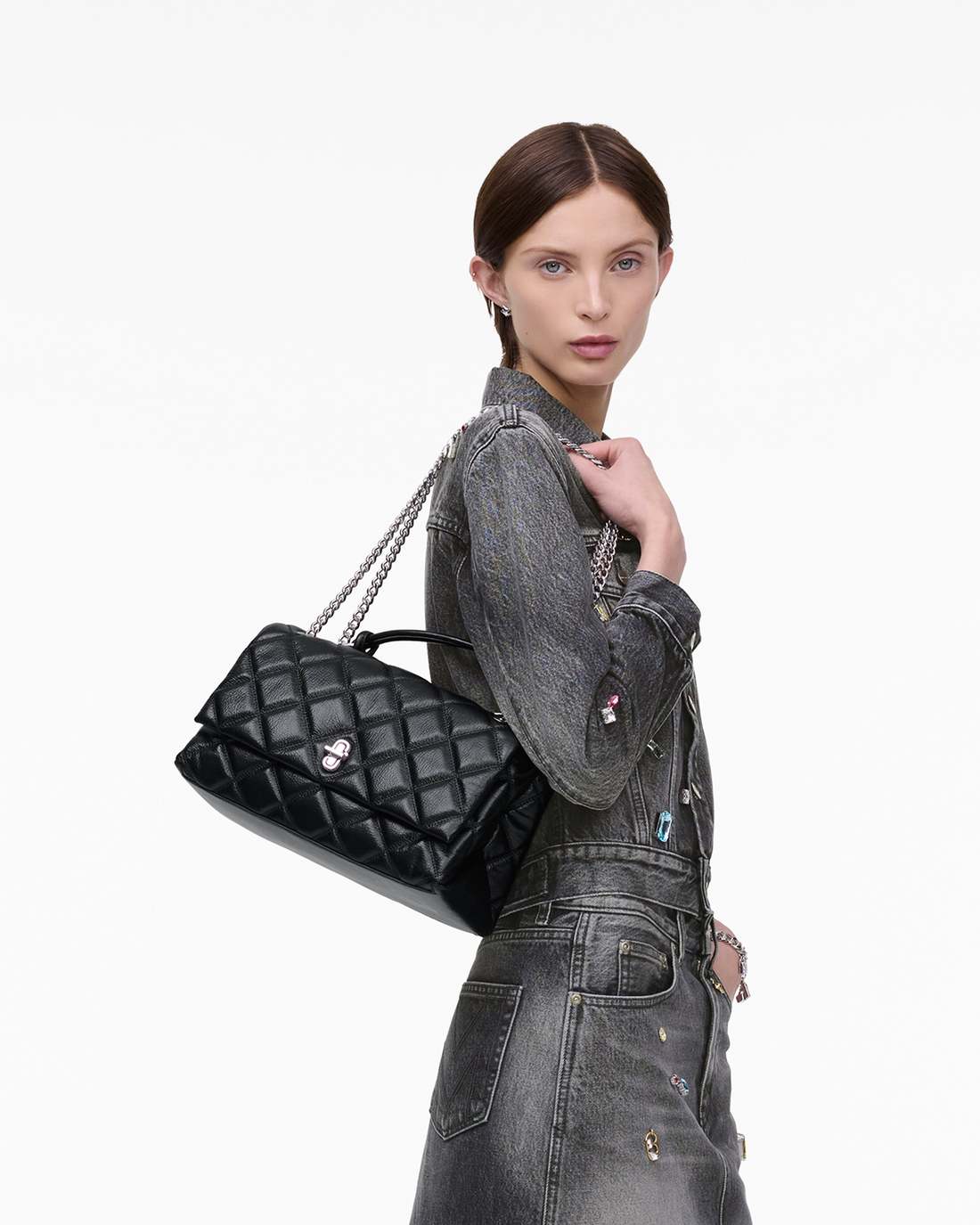 Marc Jacobs New - The Quilted Dual Convertible Shoulder Bag Black