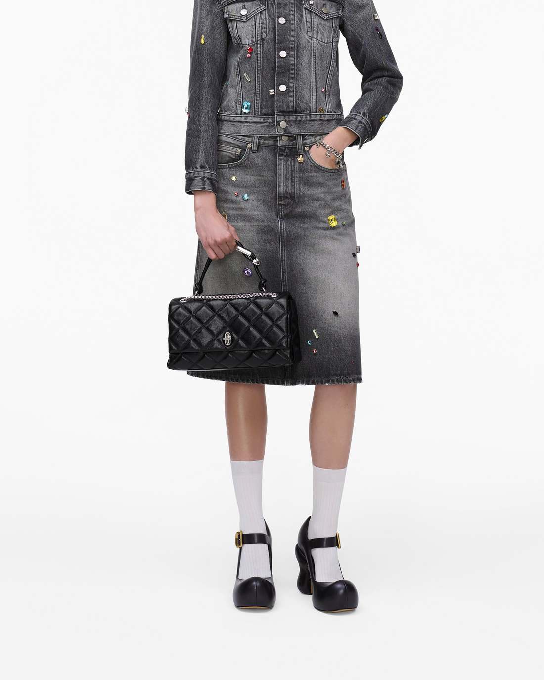 Marc Jacobs New - The Quilted Dual Convertible Shoulder Bag Black