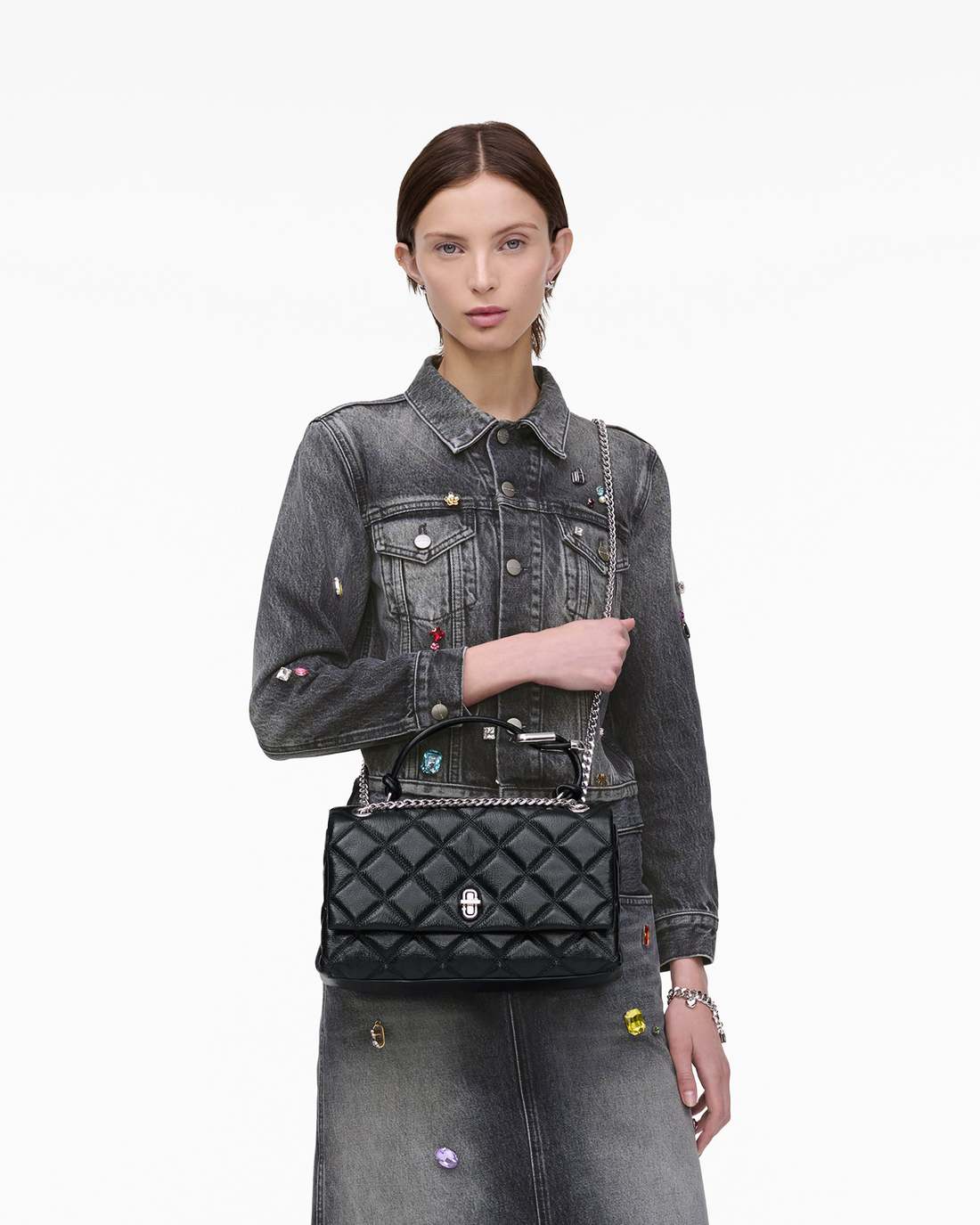Marc Jacobs New - The Quilted Dual Convertible Shoulder Bag Black