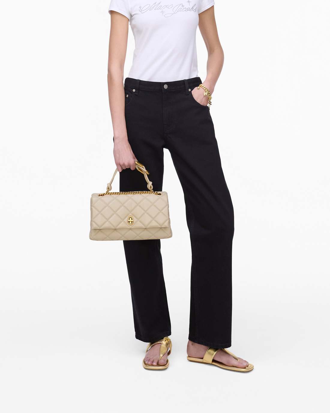Marc Jacobs Online - The Quilted Dual Convertible Shoulder Bag Cloud White