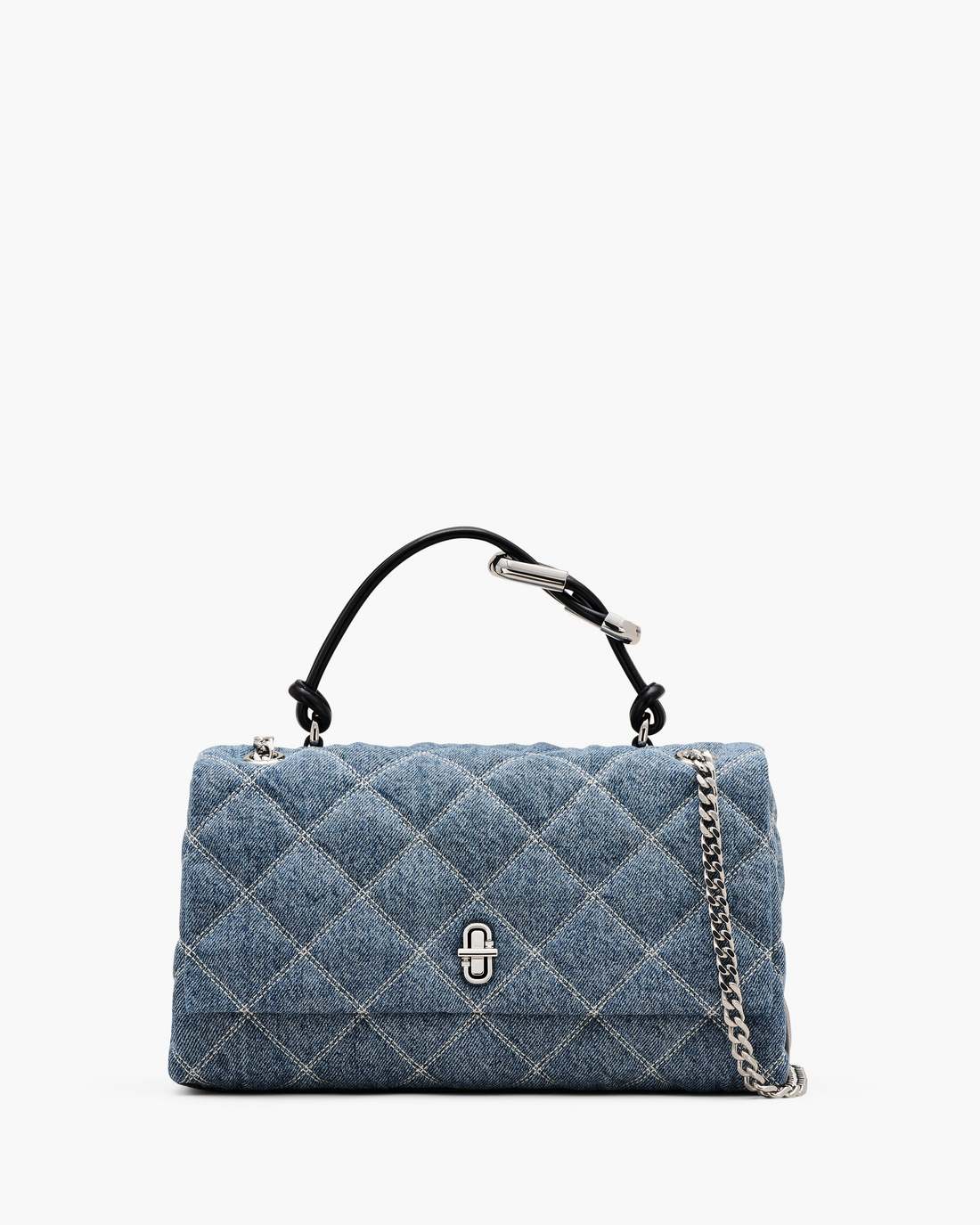 Marc Jacobs Discount - The Quilted Denim Dual Convertible Shoulder Bag Light Wash Indigo