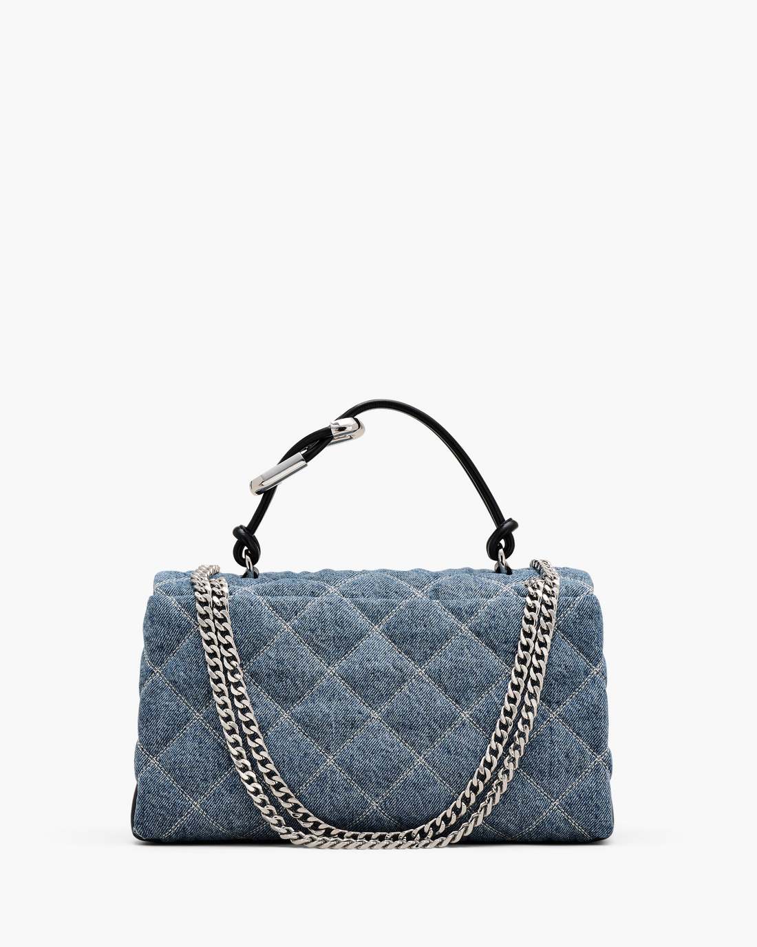 Marc Jacobs Discount - The Quilted Denim Dual Convertible Shoulder Bag Light Wash Indigo