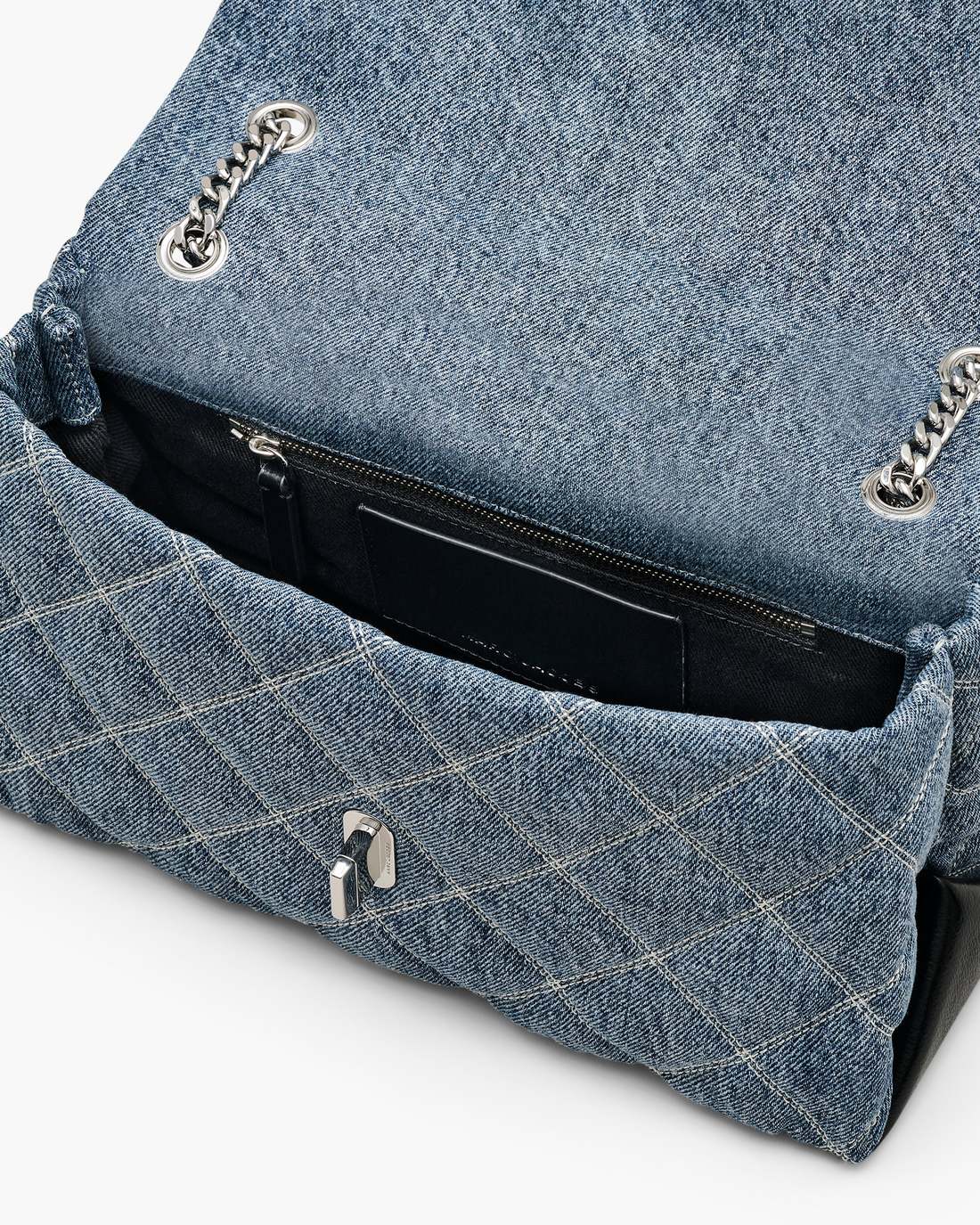 Marc Jacobs Discount - The Quilted Denim Dual Convertible Shoulder Bag Light Wash Indigo