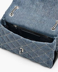 Marc Jacobs Discount - The Quilted Denim Dual Convertible Shoulder Bag Light Wash Indigo