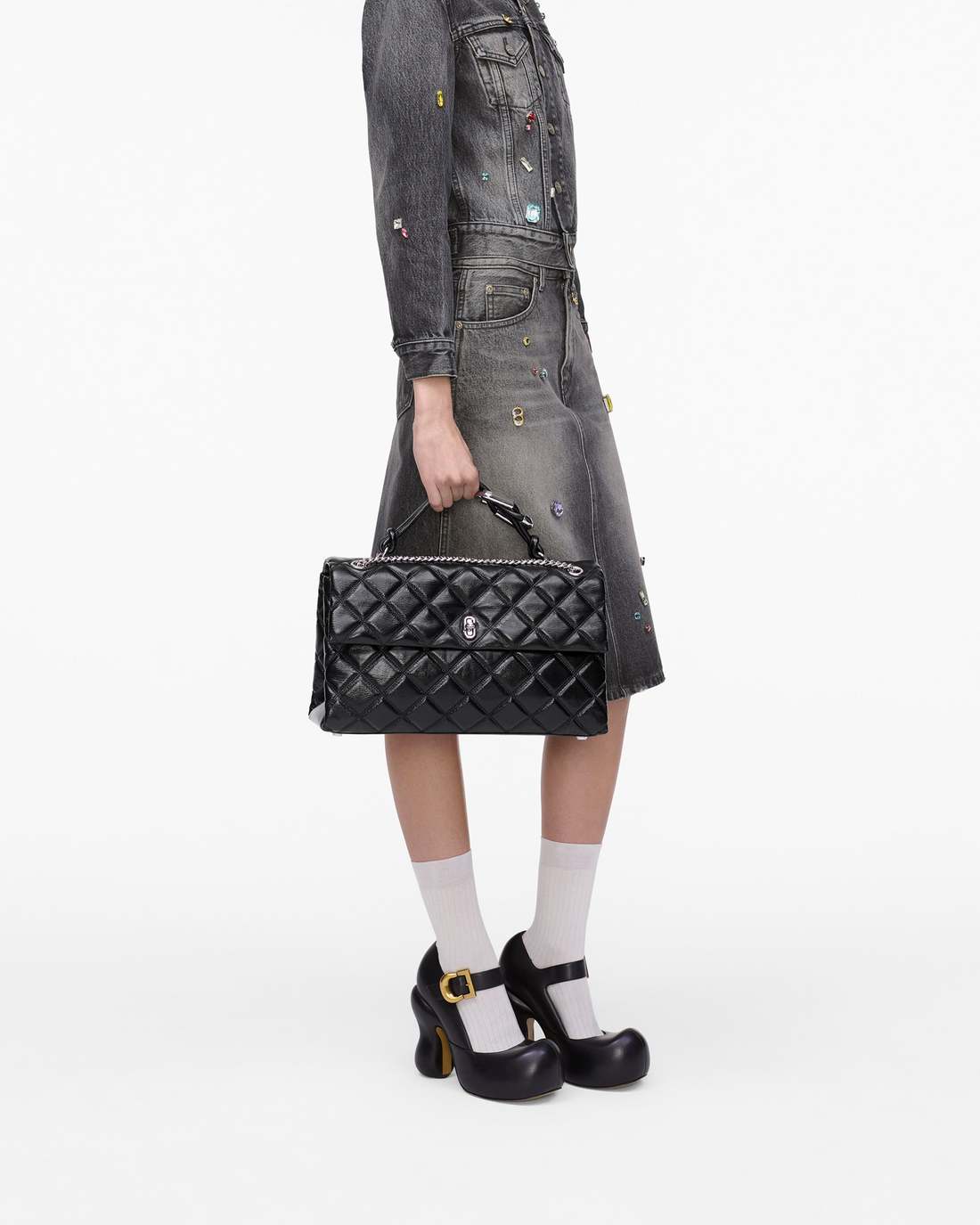 Marc Jacobs US - The Quilted XL Dual Convertible Shoulder Bag Black