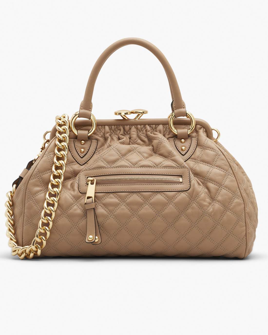Marc Jacobs New - Re-Edition Quilted Leather Stam Bag Camel