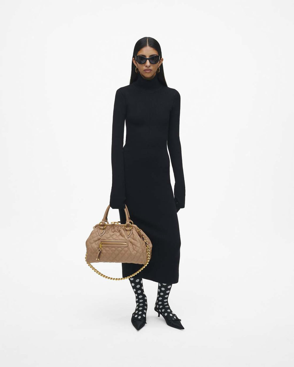 Marc Jacobs New - Re-Edition Quilted Leather Stam Bag Camel