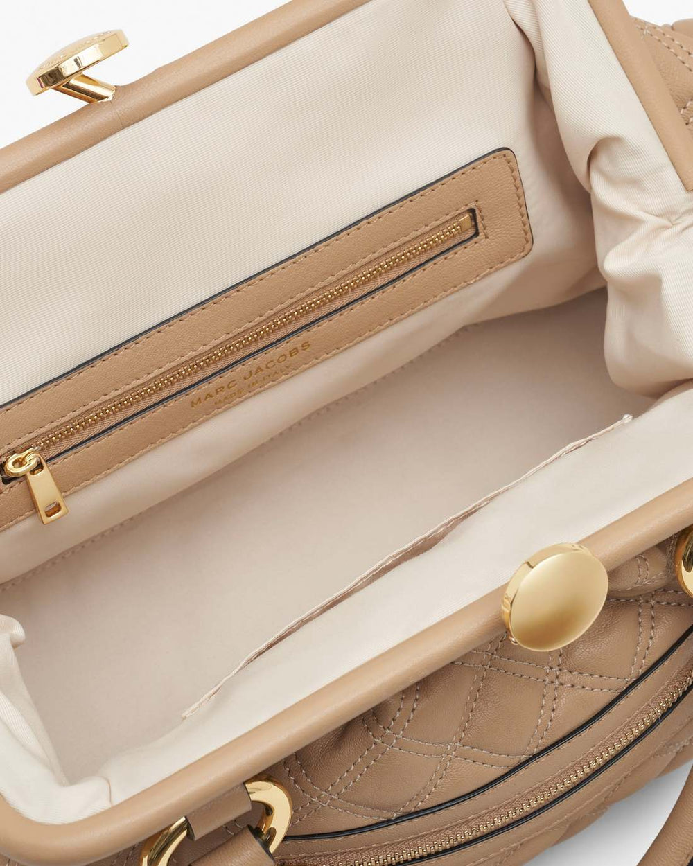 Marc Jacobs New - Re-Edition Quilted Leather Stam Bag Camel