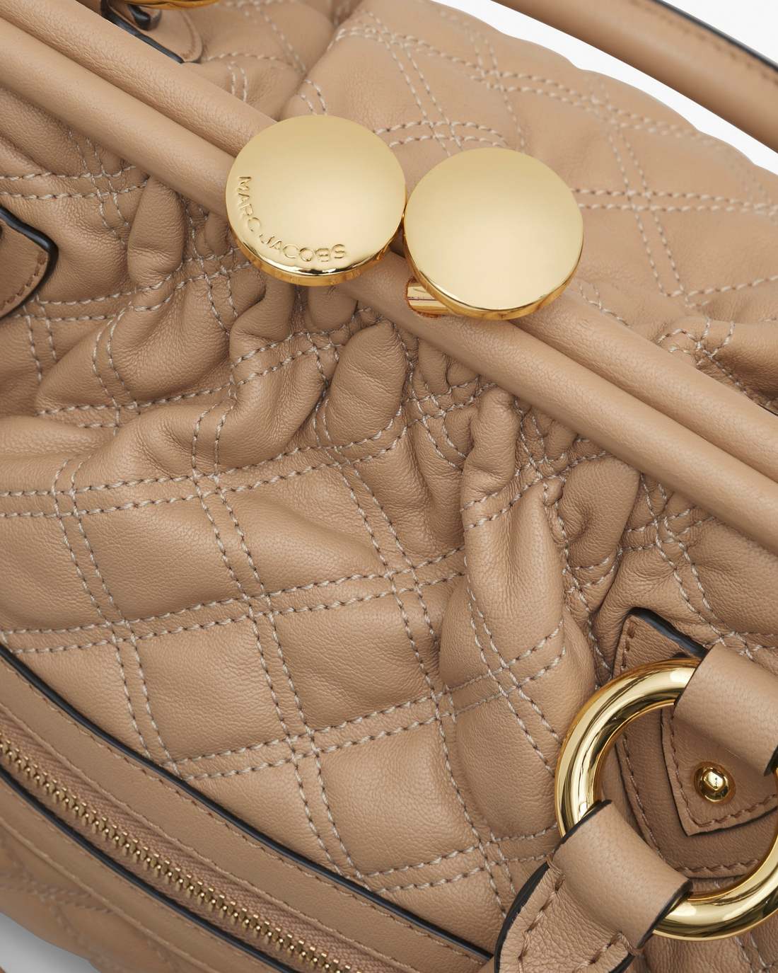 Marc Jacobs New - Re-Edition Quilted Leather Stam Bag Camel