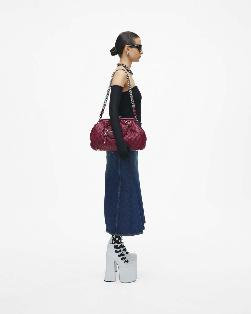 Marc Jacobs Sale - Re-Edition Quilted Leather Stam Bag Cherry