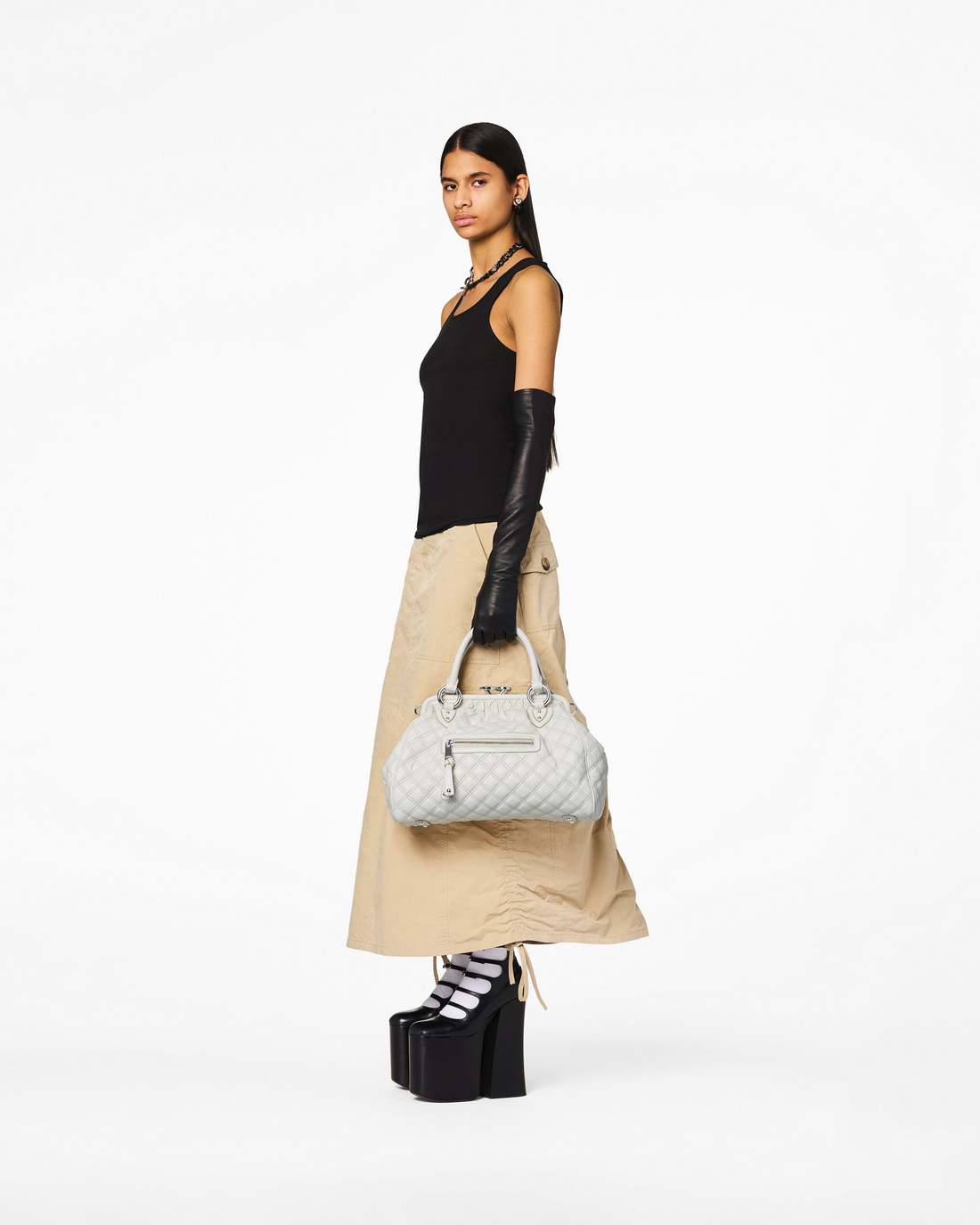 Marc Jacobs Discount - Re-Edition Quilted Leather Stam Bag Cloud White