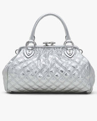 Marc Jacobs For Sale - Re-Edition Quilted Metallic Leather Stam Bag Silver