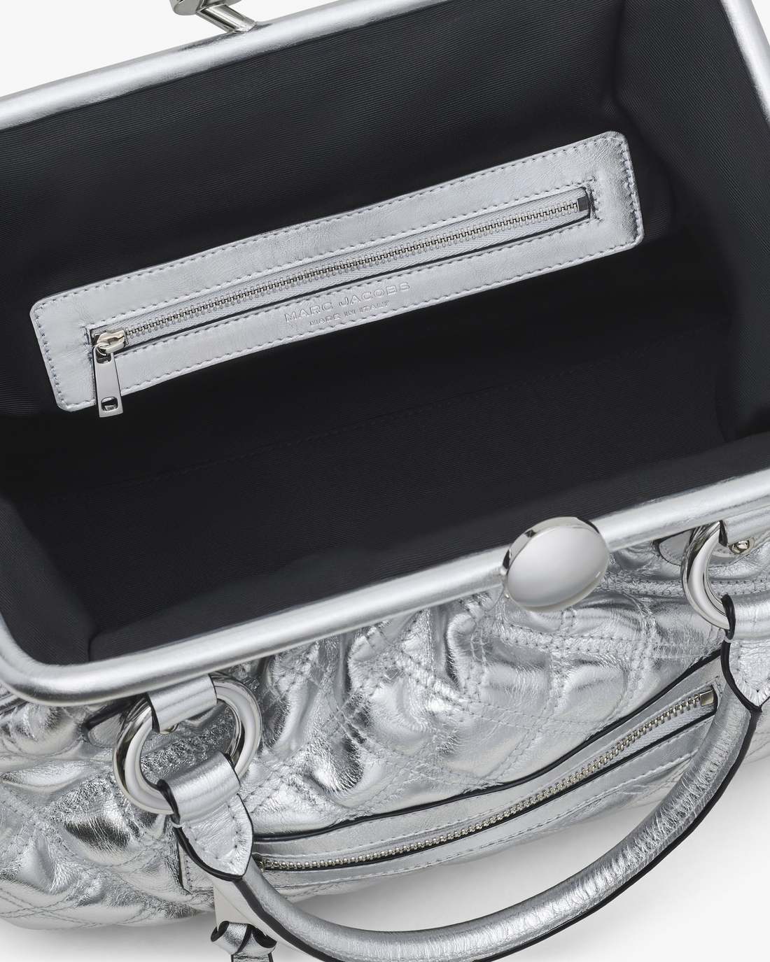 Marc Jacobs For Sale - Re-Edition Quilted Metallic Leather Stam Bag Silver