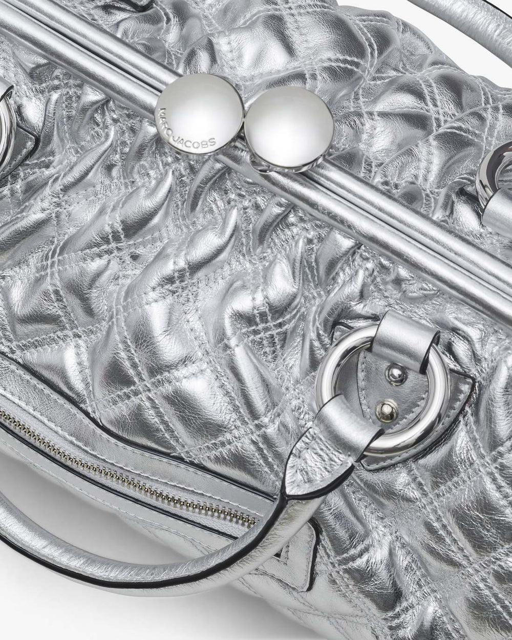 Marc Jacobs For Sale - Re-Edition Quilted Metallic Leather Stam Bag Silver
