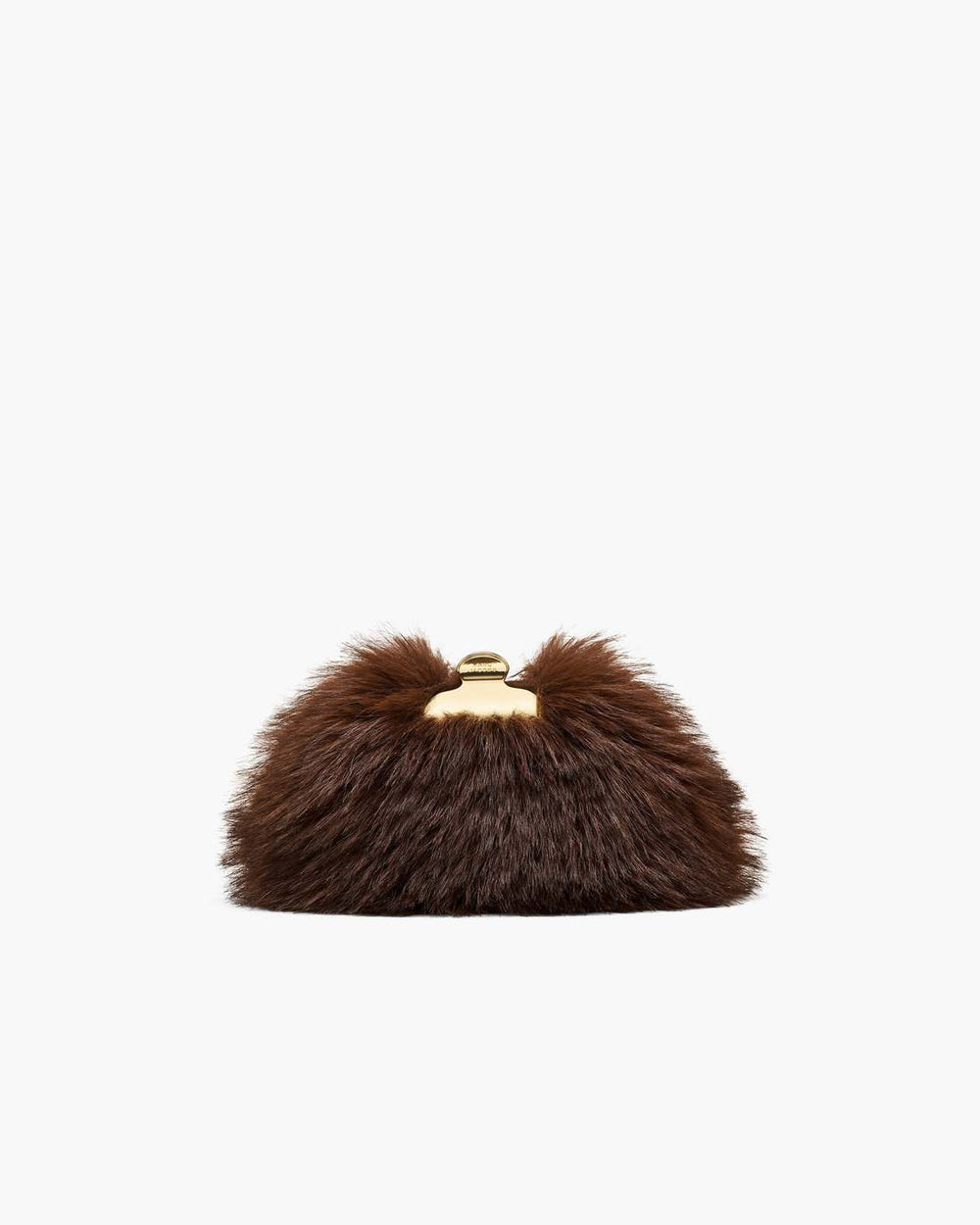 Marc Jacobs Sale - The Faux Fur Glam Small Clutch Dark Brown