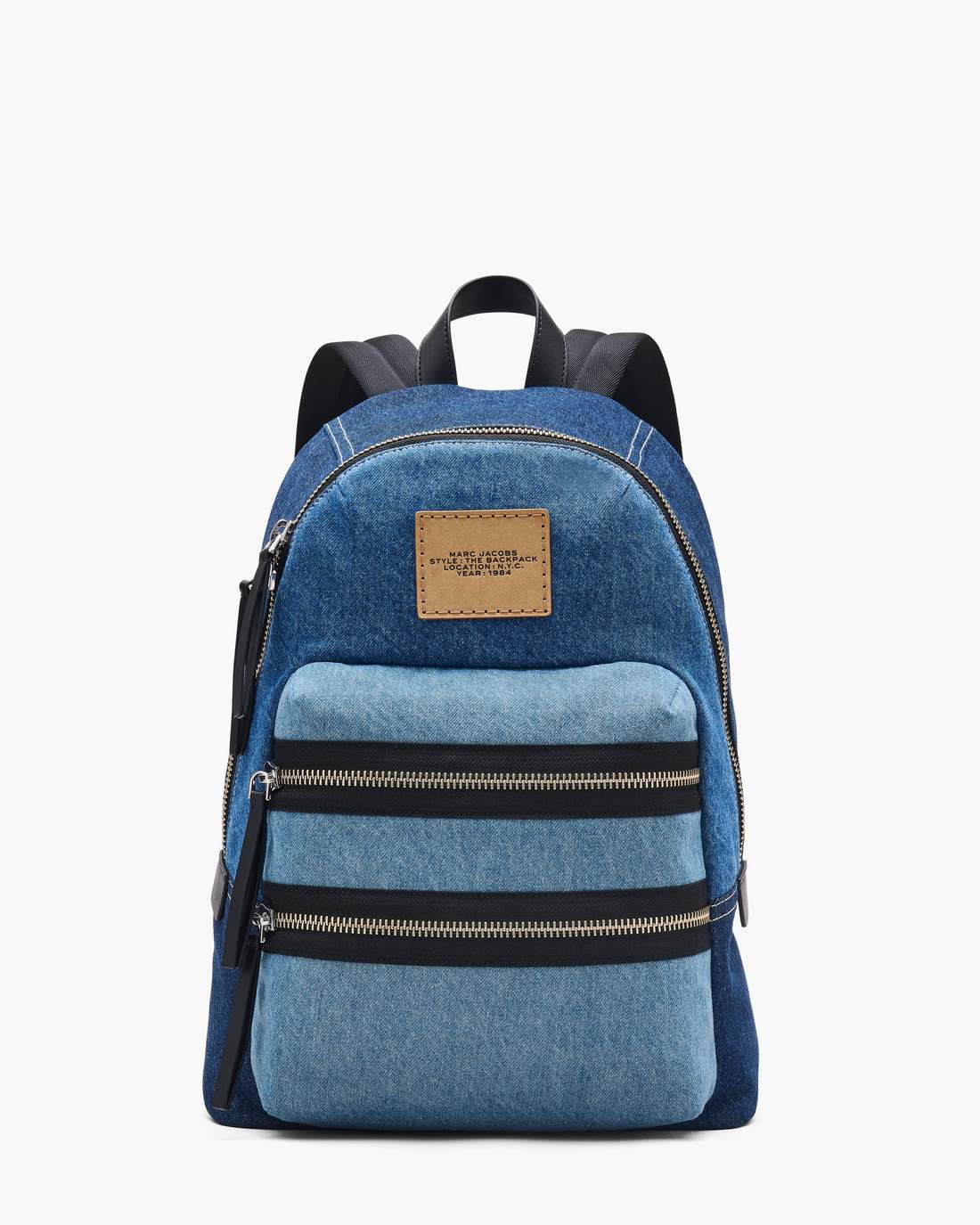 Marc Jacobs Discount - The Biker Colorblock Denim Large Backpack Indigo Multi