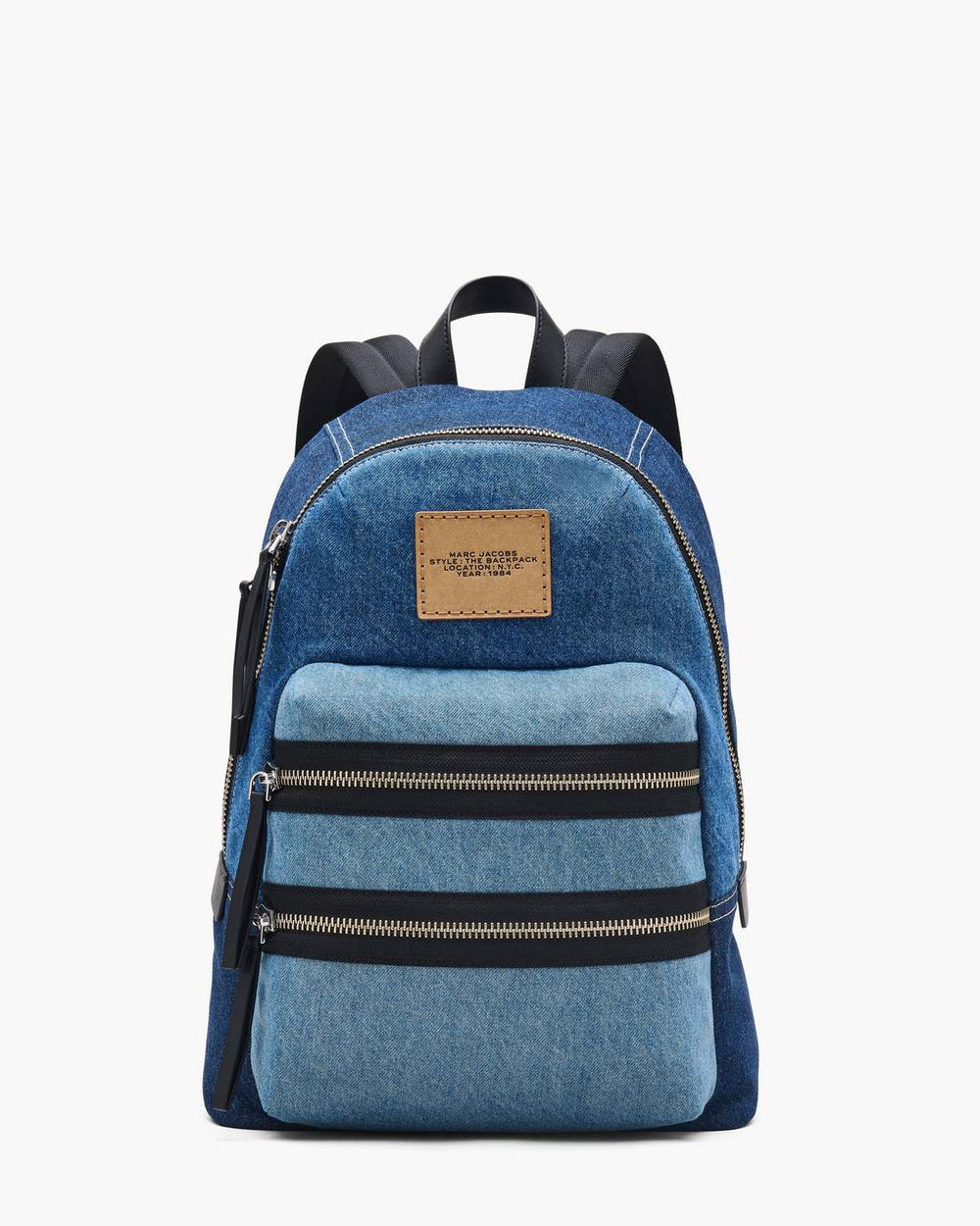 Marc Jacobs Discount - The Biker Colorblock Denim Large Backpack Indigo Multi