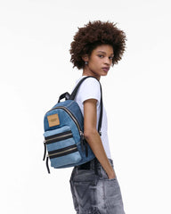 Marc Jacobs For Sale - The Biker Colorblock Denim Medium Backpack Indigo Multi
